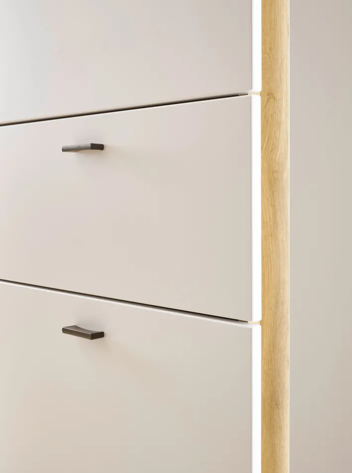 Highboard LONG ISLAND 125 cm weiß/ Wotan Eiche