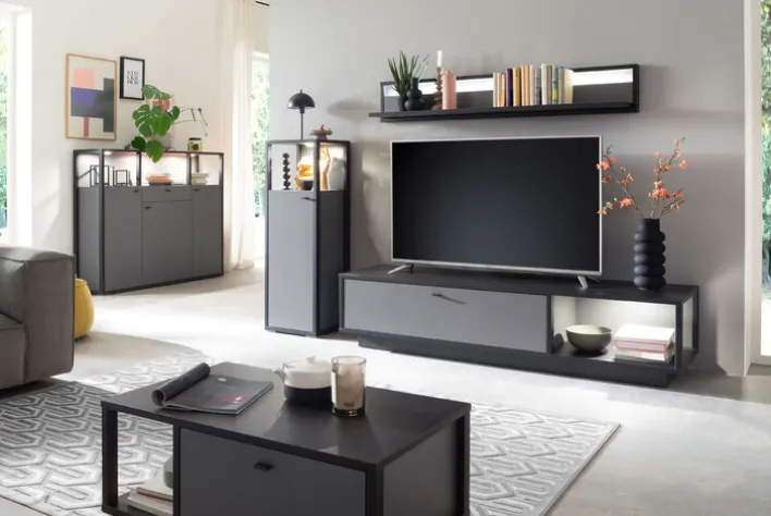 Highboard LUXOR 145 x 121 cm Royal grau/ anthrazit