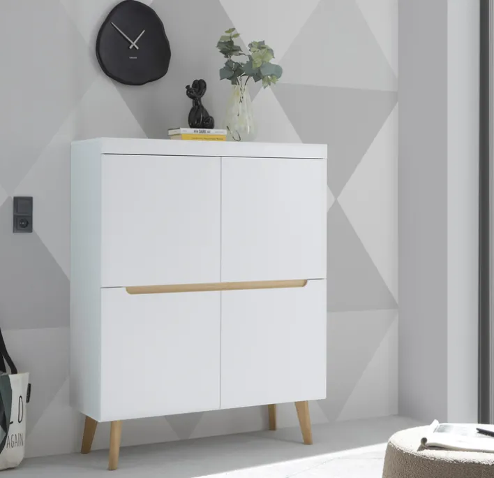 Highboard SVANTE_TORGE 107 x 134 cm weiß/braun