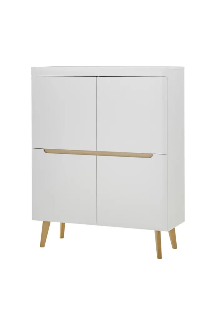 Highboard SVANTE_TORGE 107 x 134 cm weiß/braun