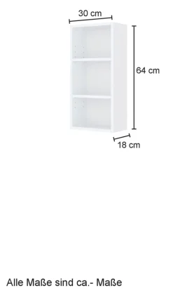 Hängeregal LIVORNO 30 x 64 cm Wotan Eiche