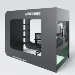 Hochbett MINECRAFT 120 x 200 cm schwarz/ grau