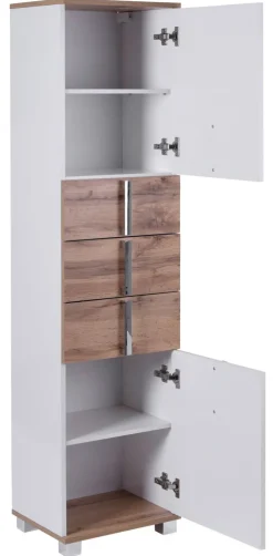 Hochschrank LUCA 40,3 x 163,7 cm weiß/ Eiche Landhaus