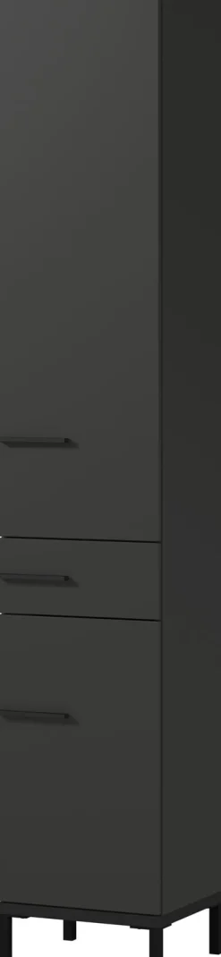 Hochschrank YONKERS 34 x 190 cm Graphit/ Navarra Eiche