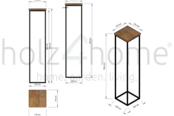 holz4home Blumenständer 21 x 90 cm Eiche natur geölt