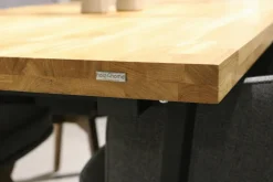 holz4home Esstisch 180 x 100 cm Eiche Massiv/schwarz