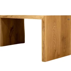 holz4home Massivholzbank 140 x 45 cm Eiche geölt mit Baumkante