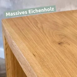 holz4home Massivholzbank 100 x 45 cm Eiche geölt mit Baumkante