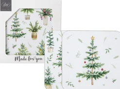 ihr Glasuntersetzer FESTIVE HOLIDAYS Kork 10 x 10 x 1 cm Grün