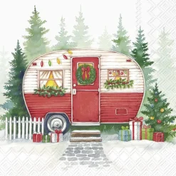 ihr Servietten FESTIVE CAMPER Papier 33 x 33 cm Weiß