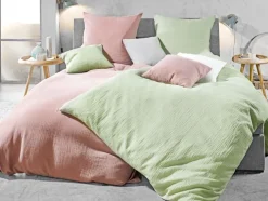 INSPIRATION HOME Musselin-Bettwäsche 135 x 200 cm mauve