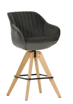 INTERhome Barhocker CHILL anthrazit/Eiche massiv natur