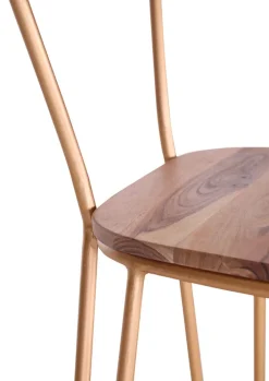 INTERhome Barstuhl STRANGE Akazie massiv/ goldfarbig