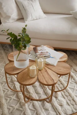 INTERhome Beistelltisch BLOOM Akazie Massiv natur