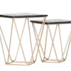 INTERhome Beistelltisch SCAN 2-teilig schwarz/ goldfarbig