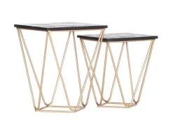 INTERhome Beistelltisch SCAN 2-teilig schwarz/ goldfarbig