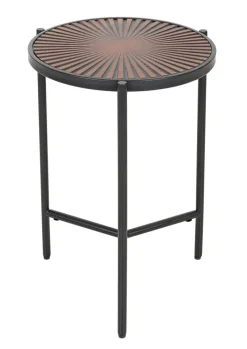 INTERhome Beistelltisch SANTA CRUZ Mango massiv Ø 40 cm 59 cm gebeizt lackiert natur/schwarz