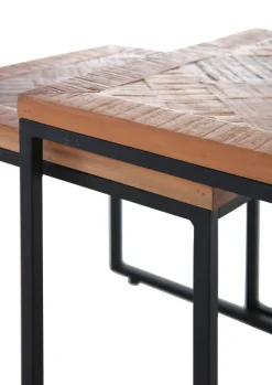 INTERhome Beistelltisch SIESTA 2er Set Recycled Altholz/Metall