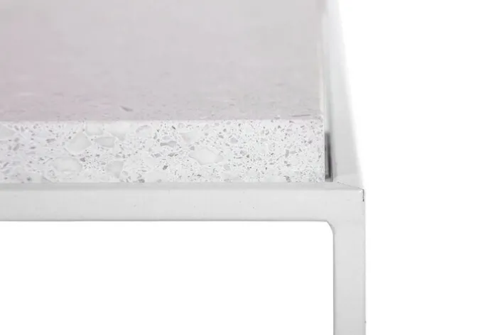 INTERhome Couchtisch TERRAZZO 60 x 60 cm weiß/ grau