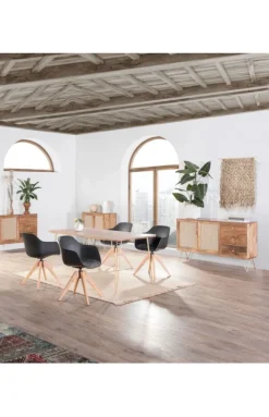 INTERhome Esstisch SCAN 160 x 90 cm braun/goldfarbig