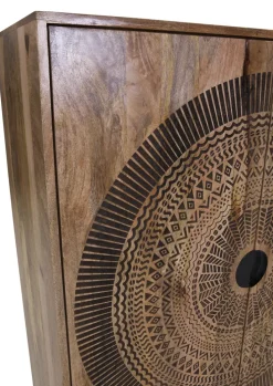 INTERhome Highboard SANTA CRUZ 100 x 150 cm Mango massiv/schwarz