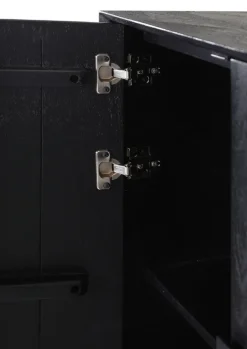 INTERhome Kommode AGGLO 85 x 80 cm Akazie massiv schwarz gebeizt und lackiert