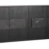 INTERhome Kommode AGGLO 85 x 80 cm Akazie massiv schwarz gebeizt und lackiert