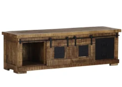 INTERhome Lowboard BARNEY 160 x 50 cm Mango Massivholz/schwarz