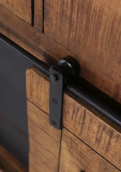 INTERhome Lowboard BARNEY 160 x 50 cm Mango Massivholz/schwarz