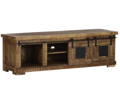 INTERhome Lowboard BARNEY 160 x 50 cm Mango Massivholz/schwarz