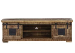 INTERhome Lowboard BARNEY 160 x 50 cm Mango Massivholz/schwarz