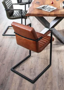 INTERhome Schwingstuhl MADRID 2er Set cognac/ schwarz