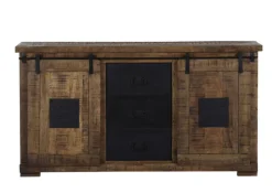 INTERhome Sideboard BARNEY 160 x 85 cm Mango Massivholz/schwarz