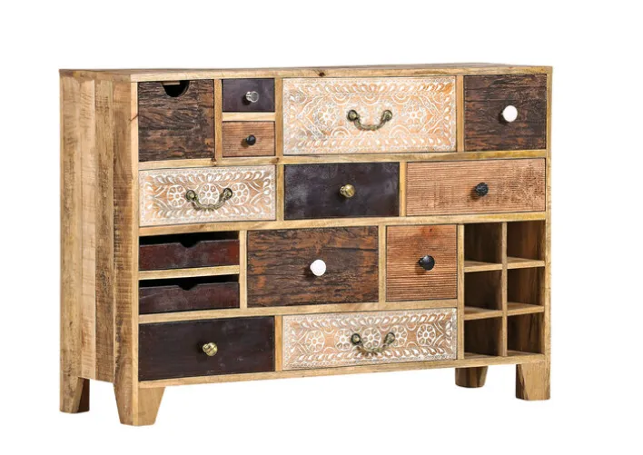 INTERhome Sideboard PUNO 114 x 80 cm braun Mango massiv