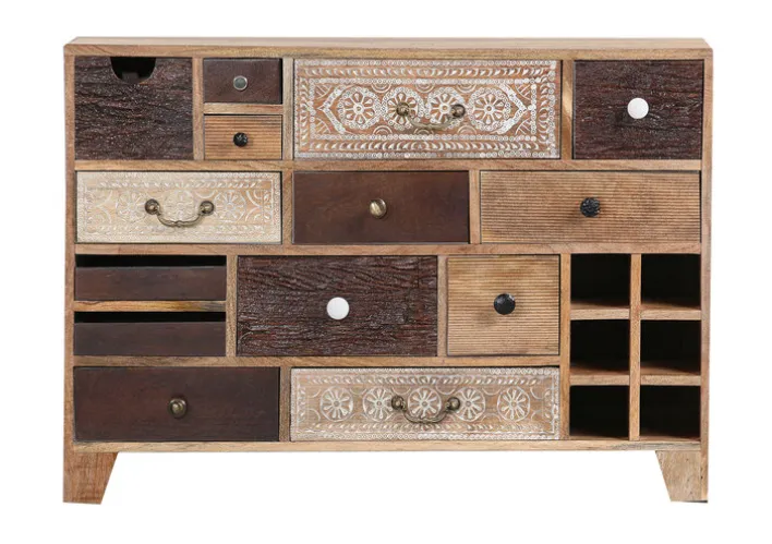 INTERhome Sideboard PUNO 114 x 80 cm braun Mango massiv