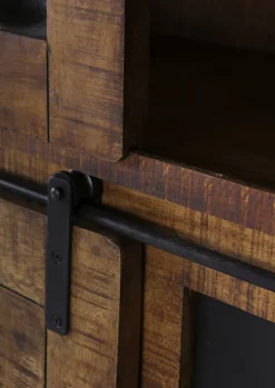 INTERhome Vitrine BARNEY 100 x 190 cm Mango Massivholz/schwarz