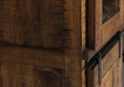 INTERhome Vitrine BARNEY 100 x 190 cm Mango Massivholz/schwarz