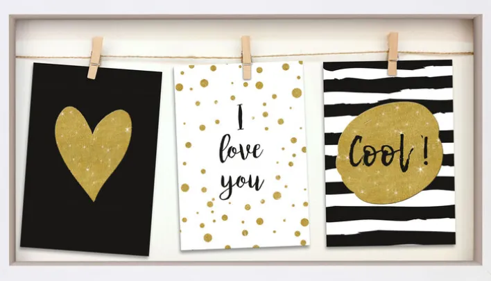 INTERTRADING Collage Bilderrahmen BORNHOLM 24 x 43 cm Holz weiß