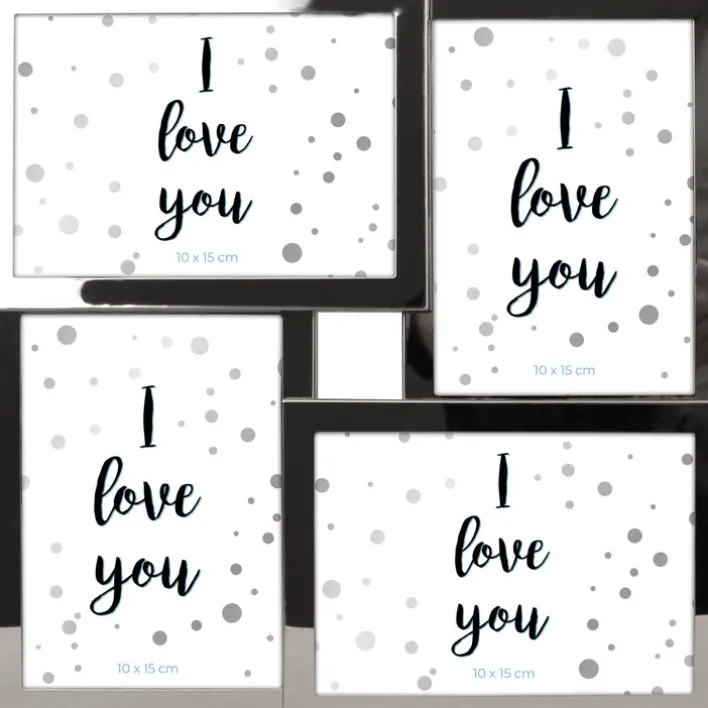 INTERTRADING Collagenbilderrahmen DALLAS für 4 Bilder Metall silberfarbig