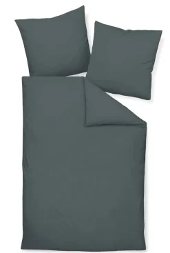 Janine Mako-Satin-Bettwäsche COLORS 200 x 200 cm anthrazit