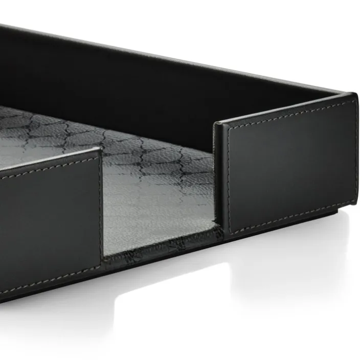 JOOP! Aufbewahrungskorb CORNFLOWER Kunstleder Textil 24,5 x 33 x 6 cm Anthrazit-Schwarz