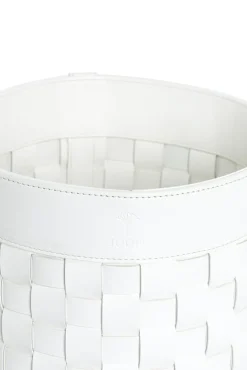 JOOP! Korb CORNFLOWER Kunstleder Ø 20,5 cm Höhe 16 cm Weiß