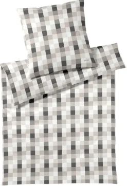 JOOP! Mako-Satin-Bettwäsche MESH 155 x 220 cm beige/grau