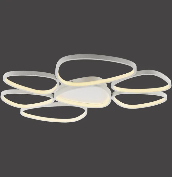 JUST LIGHT LED Deckenlampe PEBBLES 92 x 70 cm weiß