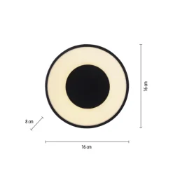 JUST LIGHT LED Deckenlampe TANIKA 16 cm schwarz