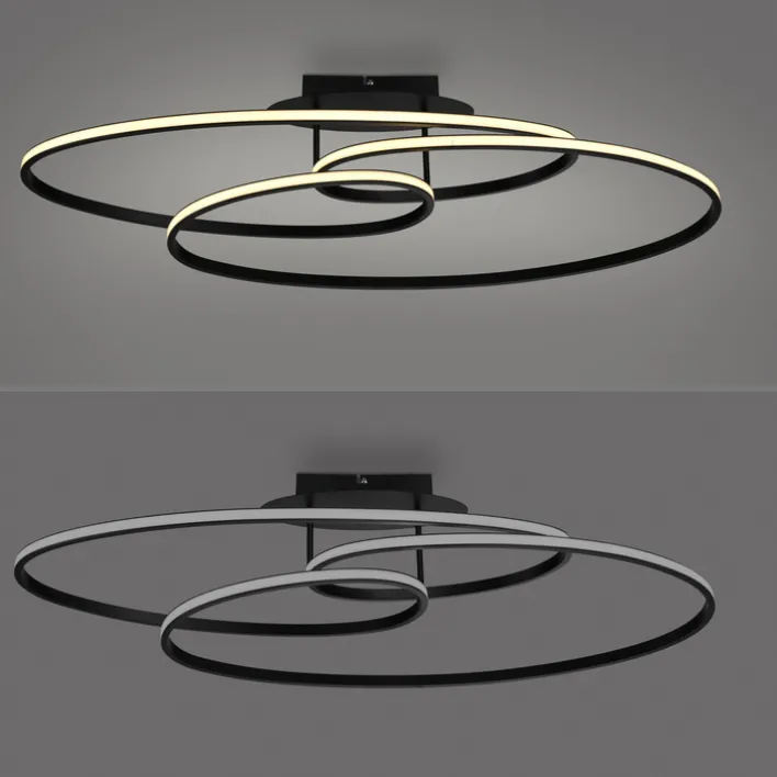 JUST LIGHT LED Deckenlampe LUMACA 81 x 30,5 cm schwarz