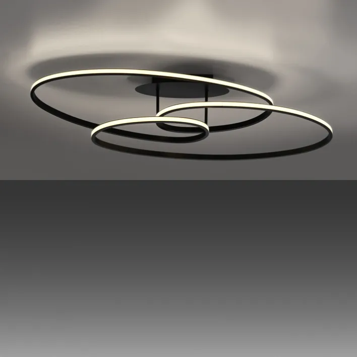 JUST LIGHT LED Deckenlampe LUMACA 81 x 30,5 cm schwarz