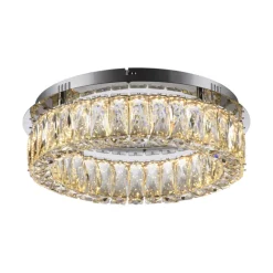 JUST LIGHT LED Deckenlampe KULUNKA 44 cm chromfarbig /Kristall
