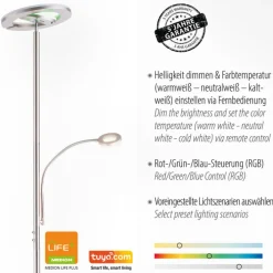 JUST LIGHT LED Stehlampe mit Leselampe LOLAsmart-ROCCO