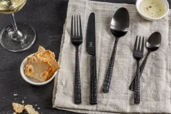 JUSTINUS Besteck Set 30 teilig CROCO schwarz